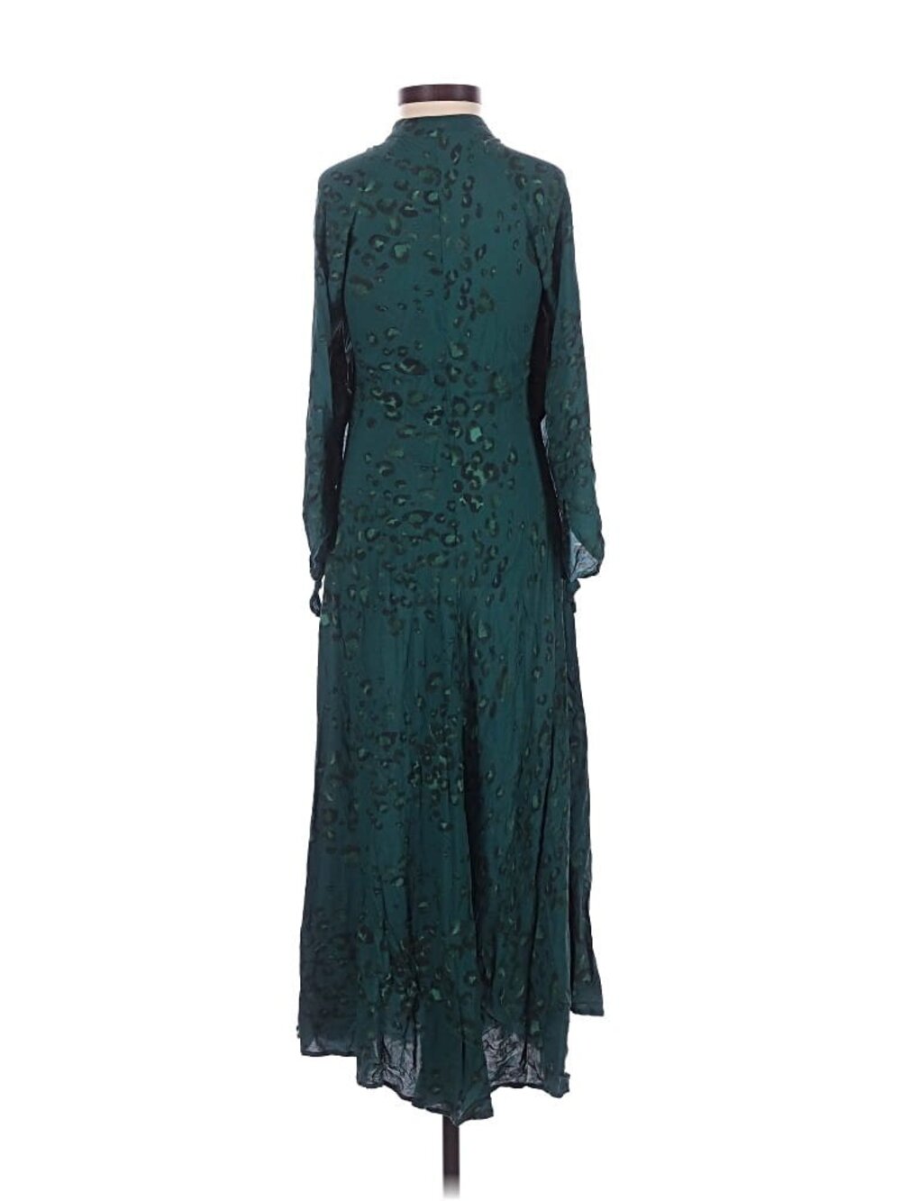 Jen's Pirate Booty Green Animal Print Boho Maxi Dress XS - Picture 3 of 5